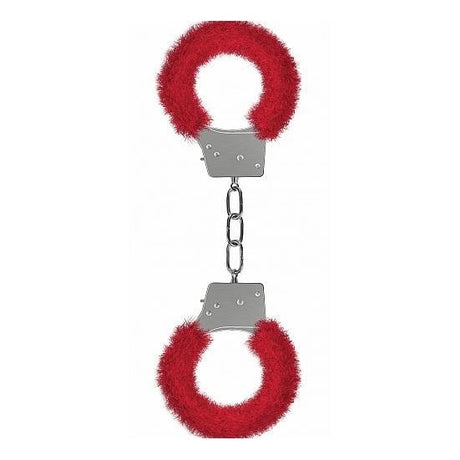  Red Beginner's  Furry Handcuffs |Fetish Play Intimates Adult Boutique