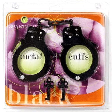 Premium Quality Black Single Lock Handcuffs for Fetish Play Intimates Adult Boutique