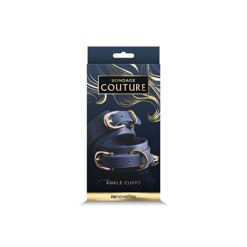 Blue Fetish Bondage Couture Ankle Cuff in Neutral Tone Intimates Adult Boutique