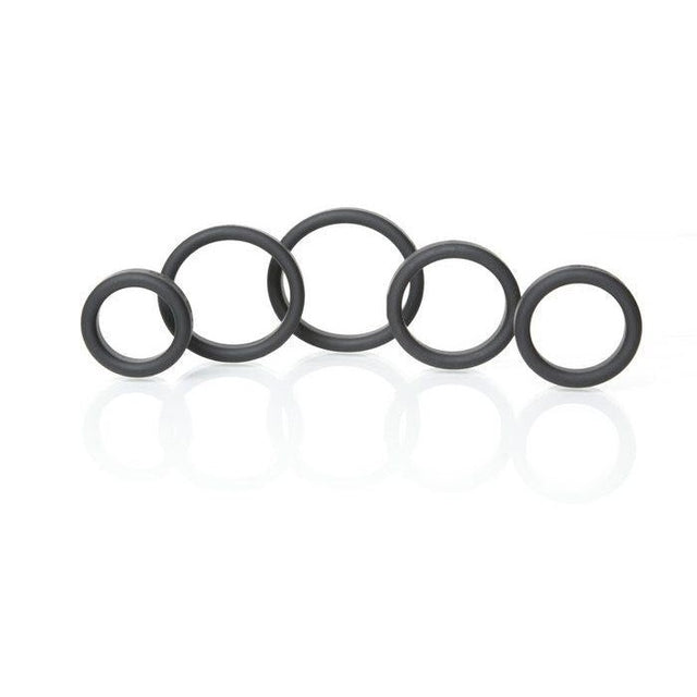 Boneyard Silicone Ring 5pc Kit Black Intimates Adult Boutique