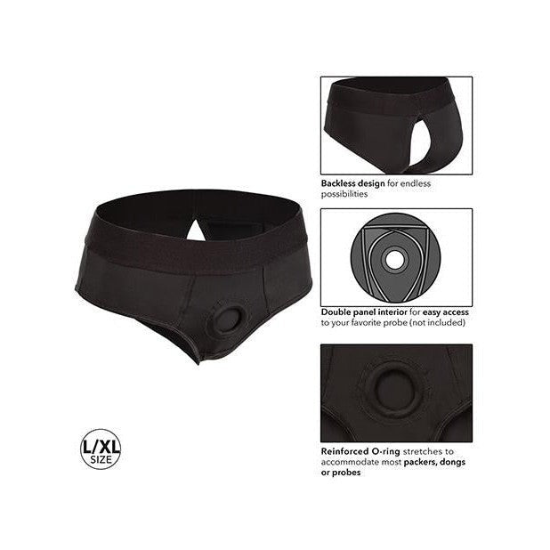 Boundless Backless Brief Harness Black L/XL | Couples Sextoys Intimates Adult Boutique