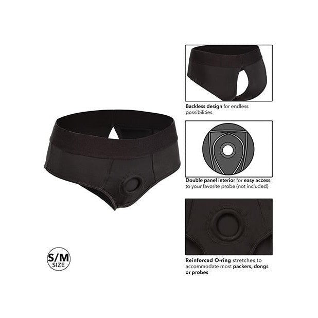 Boundless Backless Brief S-m Harness Black Intimates Adult Boutique