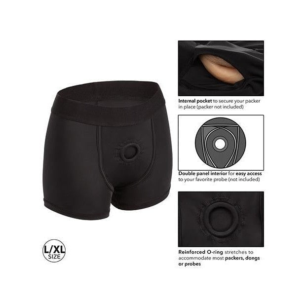 Boundless Boxer Brief Harness Black L/XL - Sextoys for Couples  Intimates Adult Boutique