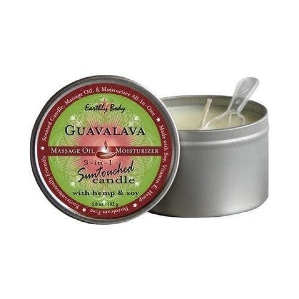 Natural 3-in-1 Guavalava Massage Candle 6oz  Intimates Adult Boutique