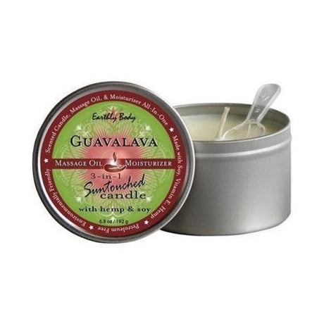 Natural 3-in-1 Guavalava Massage Candle 6oz  Intimates Adult Boutique