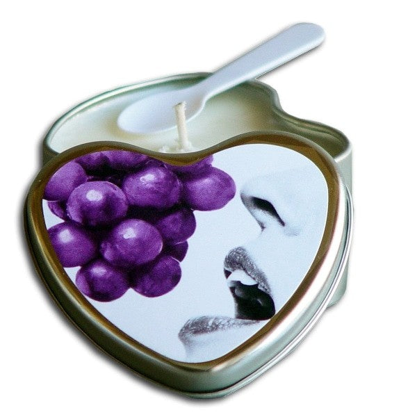 Heart Edible Grape Massage Candle 3-in-1 4.7oz  Intimates Adult Boutique