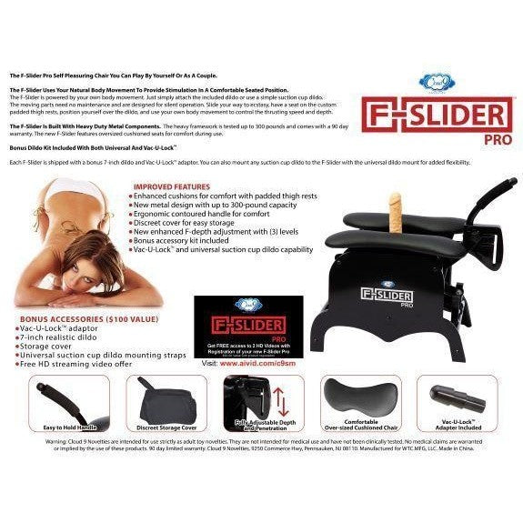 F-Slider Pro Heavy Duty Sex Machine | Fetish Chair | Light Dildo Intimates Adult Boutique