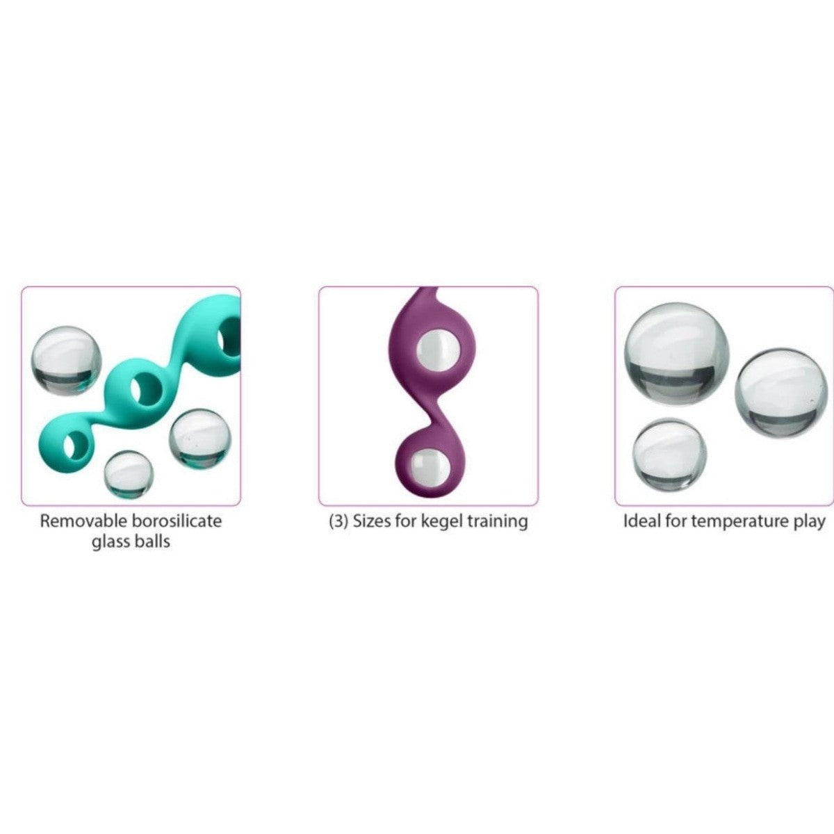 Cloud 9 Health & Wellness Borosilicate Kegel Training Set - Plum Intimates Adult Boutique