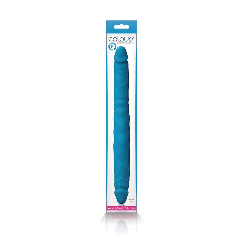 Colours Double Dong Pleasures Dildo in Blue Intimates Adult Boutique