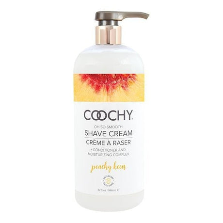 Coochy Shave Cream Peachy Keen 32 Fl Oz for Bath & Body Intimates Adult Boutique