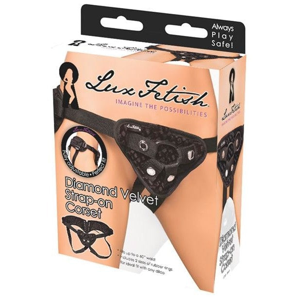 Diamond Velvet Strap On Corset Intimates Adult Boutique