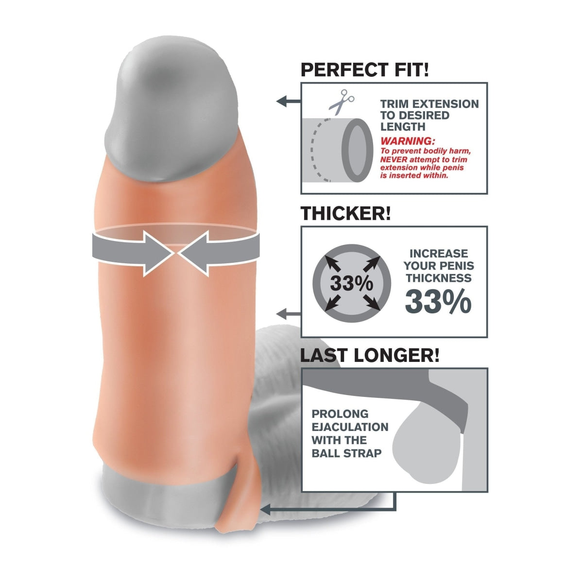 Fantasy X-tensions Real Feel XL Penis Enhancer - Sextoys for Men Intimates Adult Boutique