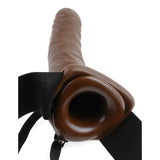 8-inch Hollow Strap On Brown Vibrating - Sextoys for Men Intimates Adult Boutique