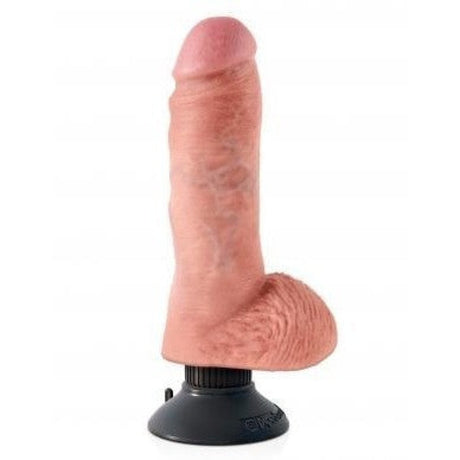 King Cock 8 In Cock W-balls Flesh Vibrating Intimates Adult Boutique