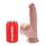 King Cock Plus 7 In Triple Density Cock W- Swinging Balls Light Intimates Adult Boutique