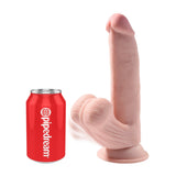 King Cock Plus 8 In Triple Density Cock W- Swinging Balls Light Intimates Adult Boutique