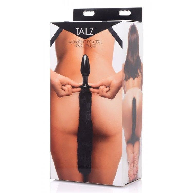 Tailz Midnight Fox Glass Plug W- Tail Intimates Adult Boutique