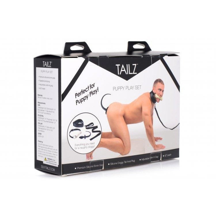 Silicone Bone Gag Tail Anal Plug set in Fetish Category Intimates Adult Boutique