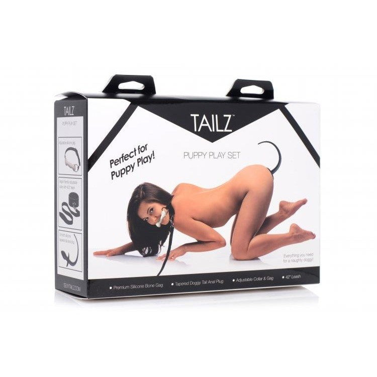 Silicone Bone Gag Tail Anal Plug set in Fetish Category Intimates Adult Boutique