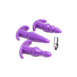 Trinity Vibes 4 Pc Vibrating Anal Plug Set Purple Intimates Adult Boutique